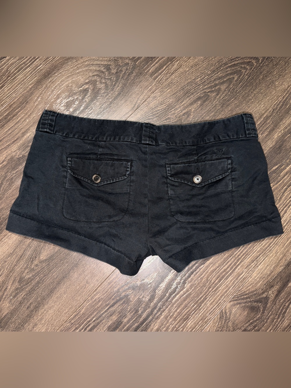 American Eagle Women’s Size 10 Black Shorts Striped Waistband Casual Chino